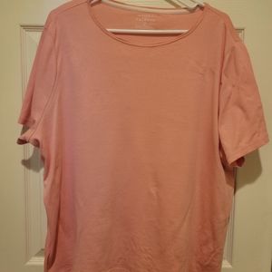 TALBOTS women's short sleeve crew neck coral color shirt top Plus size 3X